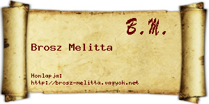 Brosz Melitta névjegykártya